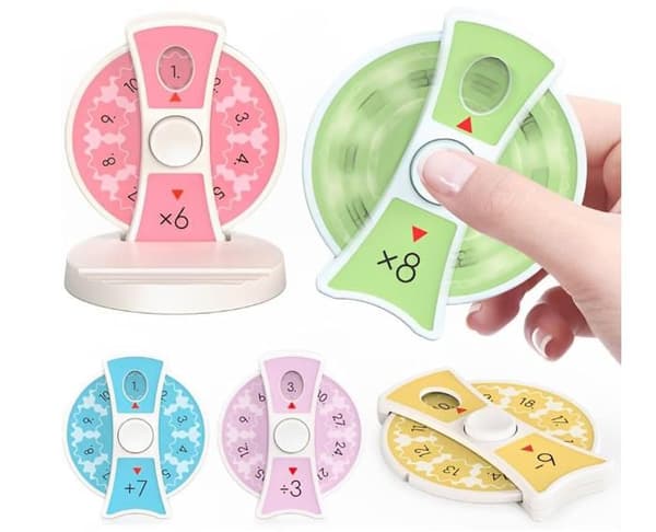 2-delad matematik-fidget-spinner, mini tyst hand-spinner, matematik-fidget-spinners, matematikfakta sensorisk spinner, leksaker[YJD]