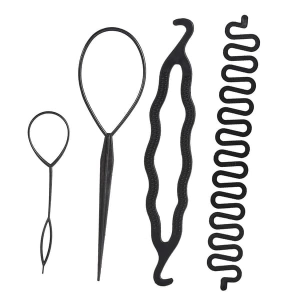 Nye Mode Kvinder Hår Maker Fletning Styling Disk Twist Værktøjer Tilbehør (4 STK) [DB]