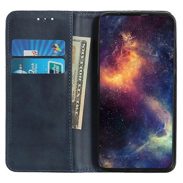 Til Samsung Galaxy A56 5G Etui Split Læder Flip Wallet Telefon Cover - Kaffe [DB] Multicolor Blue