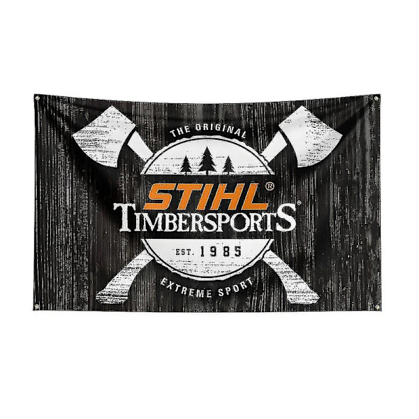 3x5ft Stihl Timbersports -sarjan lippu polyester digitaalinen painatusbanneri koristeluun DB J0478 60 x 90cm