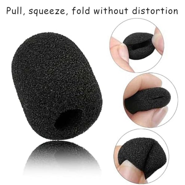 30 stk. Skum Mikrofon Vindskærm, Mini Størrelse Revers Headset Mikrofon Skum Covers til Headset Mikrofon [db] Black