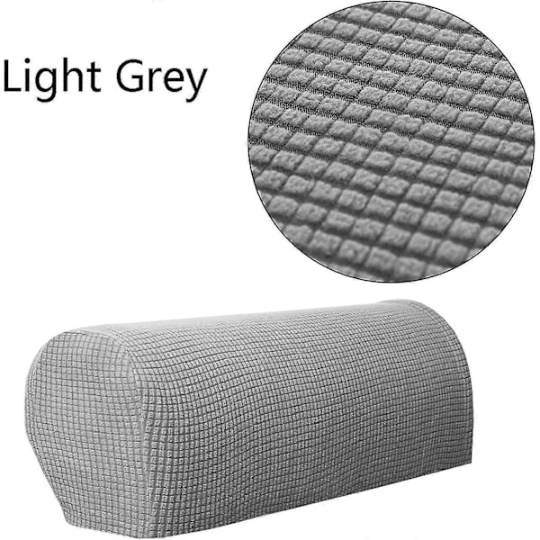 2 stk./sett Sofa Armlenebeskyttere For LeneStoler, Sofaer, Sklisikre Armlenetrekk til LeneStoler Elastisk Stol Sofa Armbeskytter Stretch db Light grey