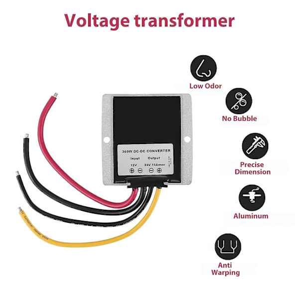 12V till 24V 15A 360W DC-DC-omvandlare 360W DC-omvandlare db As shown