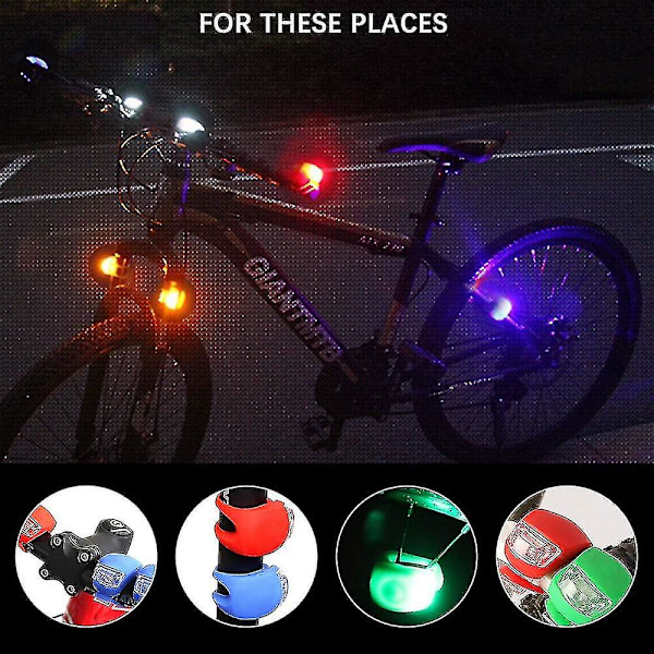 16/24 stk. LED Cykellygte, Clip-On Cykellygter, For- og Baglygte Sæt i Silikone, Vandtæt Cykellygte Forlygte Baglygte Sikkerhed For [db] 6 Colours