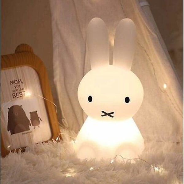 Lyserød-LED-natlys, lysende legetøj til børneværelse Dekoration Silikone Kanin Natlys Co [DB]