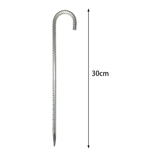 6x Hageplugger Trampolineplugger Teltplugger for Hage Vandring Utendørs db Silver J Shaped