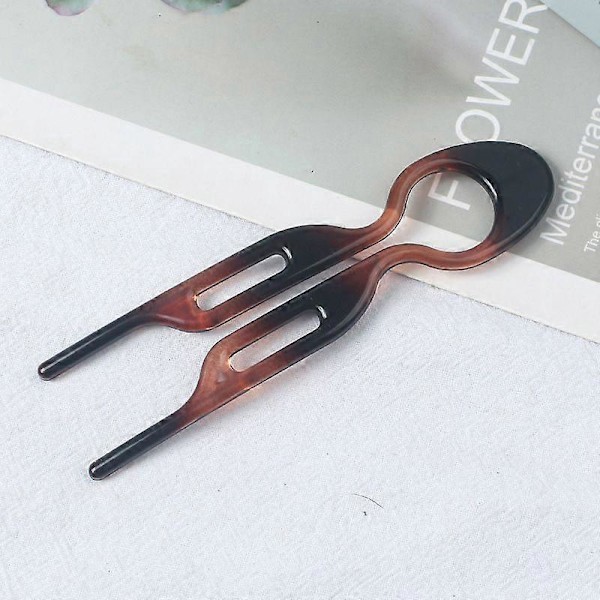 Hårnålar - Plast, U-formade Magic Grip Hårnålar, Starka Hållbara Nålar För Tjockt & Långt Hår, Hårstyling Tillbehör, Set med 10 (Sköldpaddsmönstrad) db