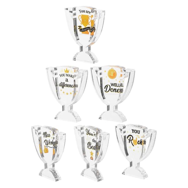Anställdas erkännande troféer minitrofépriser dekoration motivation rektangulär form 6 st