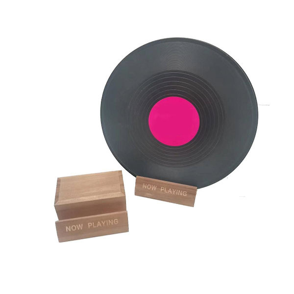 Cd-pladeholder i træ, vinylpladeholder til bordplade, lp-musikplader, displayalbum, skrivebordsstativ