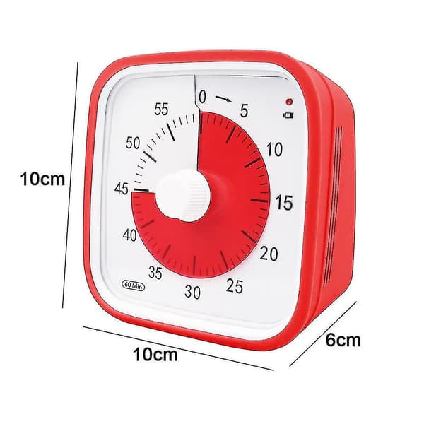 Visuell Nedräkningstimer, Extra Stor Visuell Timer för Klassrum för Barn och Vuxna, Hållbart Mekaniskt Kitc [DB] Red
