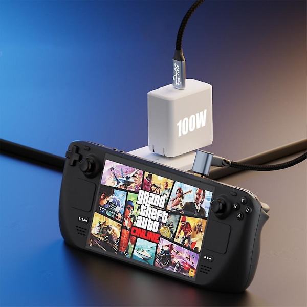 100W suorakulmainen USB C - USB C -kaapeli, 1 m USB C - C-tyypin pikalataus [DB] 1m