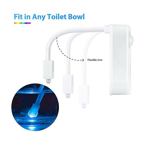 Toalettlampa LED Nattljus Sensor - Rörelsebelysning LED Toalettlampa För Badrum/hink/toalett/skåp/handfat/skål Säte 16 Färger Med Olika C