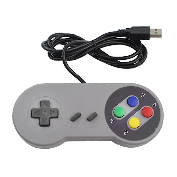 Retro Gaming Joypads Gamepad WiredUSB Spilcontrollere til SNES Emulatorer Support til RaspberryPi Retro USB Controller [DB] Grey