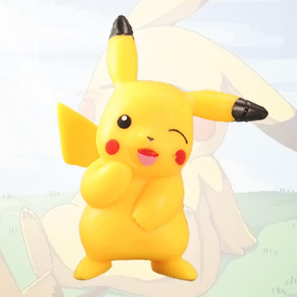 8 stk. Pikachu Actionfigur med fint håndværk Slidstærk PVC Pikachu Battlefigur til underholdning Db 8pcs