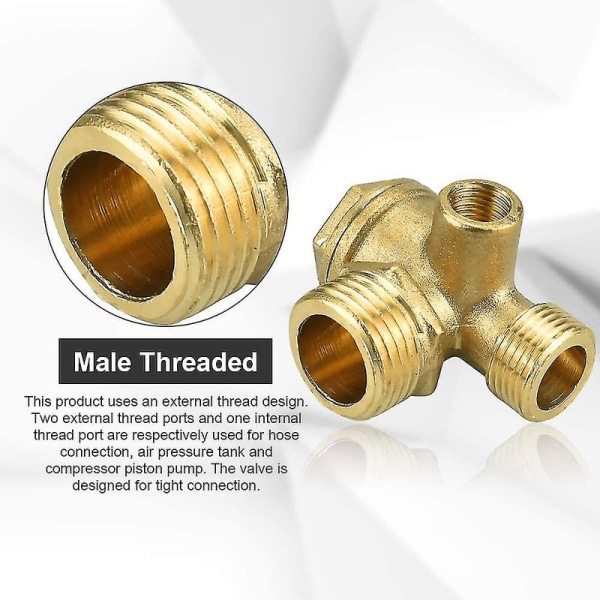 2 stk. Kobber Kompressor Tjekventil 10mm 16mm 20mm Anti-rust Kompressor Tjekventil Anti-slid Kompressor Tjekventil Til Forbindelse Rør Fittings DB