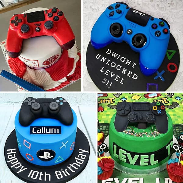 Heytea Silikone Chokoladeform, stor brudbar Game Controller Form, Kageform til Bagning, 8 tommer Non-stick Kageform til /brownie/cheesecak[DB]