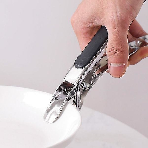 Griptång för att lyfta heta skålar, grytor, kastruller och tallrikar från mikrovågsugn, rostfritt stål, kökstång, 1 st [db] black