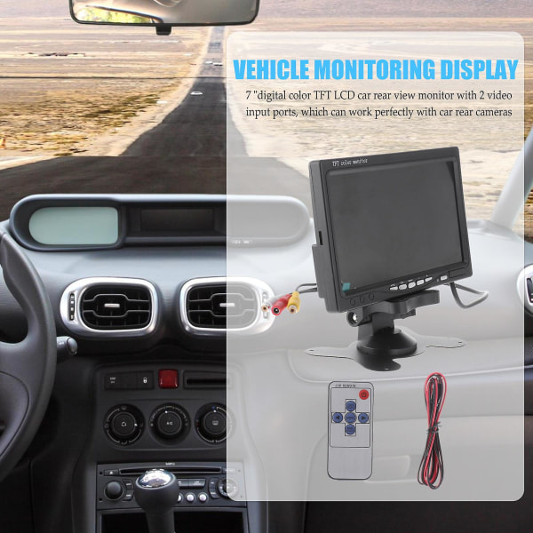 7" Car Hud Display Bil bakoversikt Tft Lcd Monitor Bil Monitor Speil Speil Monitor Bil