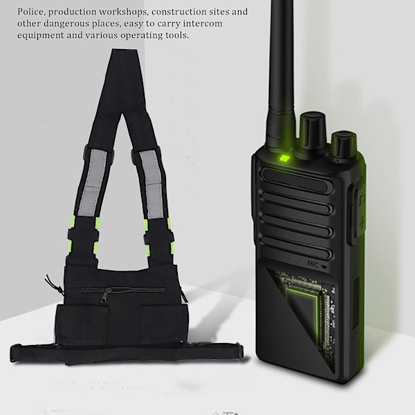Radios Lomme Radio Bryst Sele Bryst Front Pakke Pung Holster Vest Bære Taske Til 2 Vejs Radio Wa