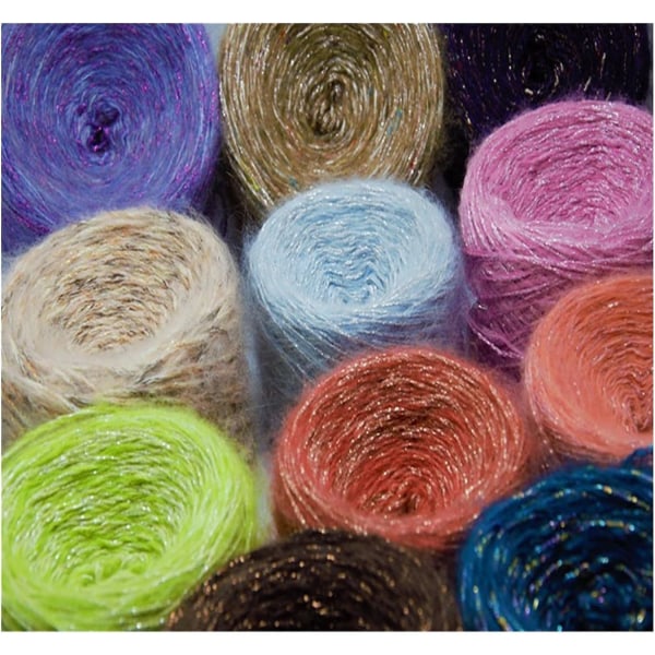 50g Mohair Metallized Thread Yarn Coarse Mercerized Yarn Knitting Yarn Acrylic Chenille Burly Spun Crochet Yarn