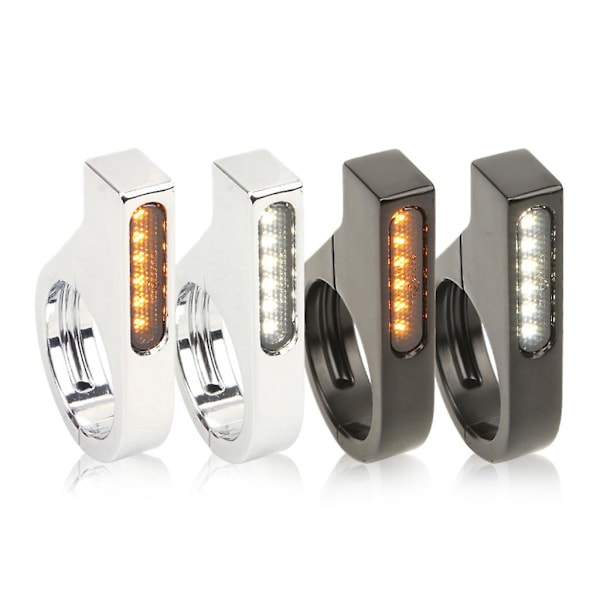 LED Moottoripyörän Vilkku Vedenpitävä Merkkivalo Lampulla 41mm Haarukkaputkille [db] Plating