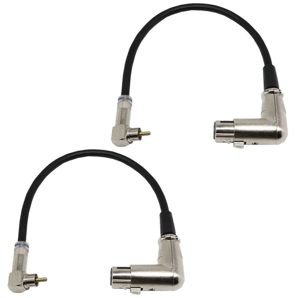 2 kappaletta 1ft Xlr 3p naaras - Rca uros kaapeli -- Professional Series -- Stage, Dj, Pro, Studio kaapeli  [dB}