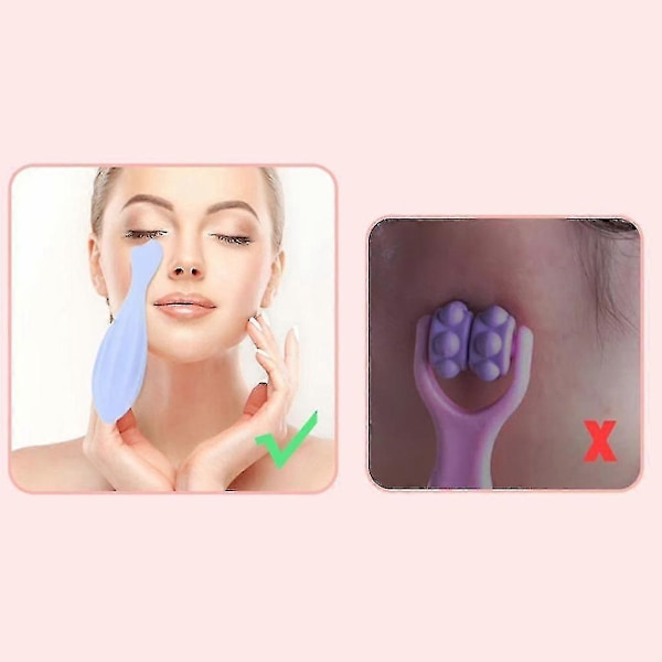 Ansigtsrulle Ansigts Skønhedsrulle Hudplejeværktøjer Massager Kompatibel Ansigts Øje Hals Krop Afslappende Lindre Fine Linjer Rulle-CE db Purple