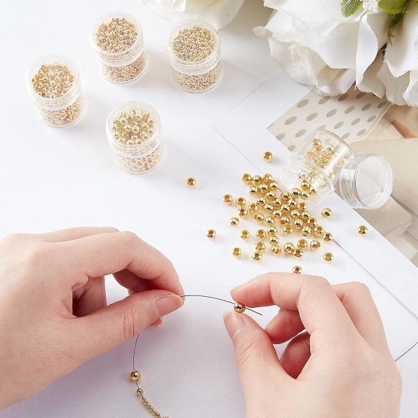 2355 stk runde guld spacer perler til smykkefremstilling og håndværk
