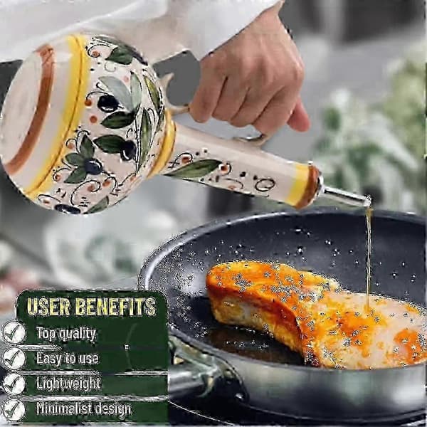 Italiensk Keramisk Håndmalet Olivenoliedispenserflaske, 700 ml Lemon 1pcs
