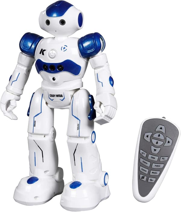 Robotleketøygave til barn - med IR-kontroller og LED-øyne