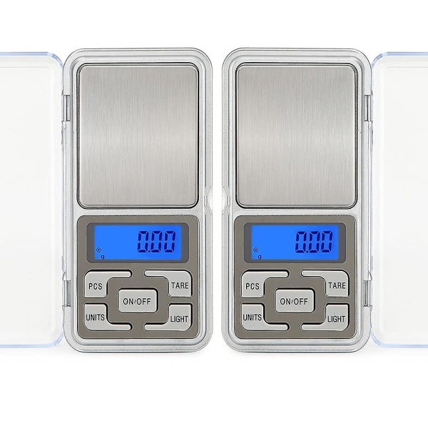 Digital lommevekt, 500 g kapasitet Høypresisjonsbalanse på 0,01 g, mini elektronisk gram vektvekt for omlasting