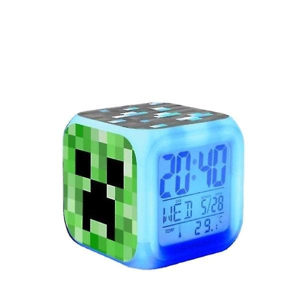 Natlampe Ur, Minecraft Vækkeur Farve Movers - Perfekt  [dB}