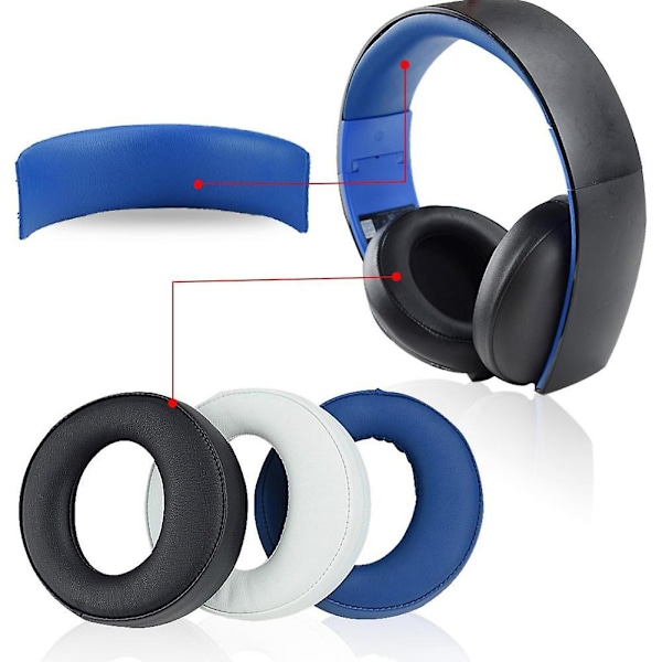 1 Par Ørepude Ørevarmere til Sony-PS3 til PS4 7.1 Trådløst Headset til CECHYA-0083 {db} Black