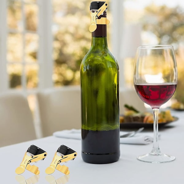 Champagnestopper, 2 st Rostfritt Stål Champagneflaskpropp För Cava Prosecco Mousserande Vinpropp TY [DB] Gold 2pcs