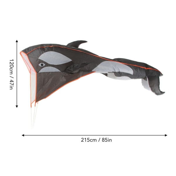 3D Unisex Whale Kite - Vandtæt rammeløs blød parafoil tegneserie Animal Breeze Kite til Beach Db
