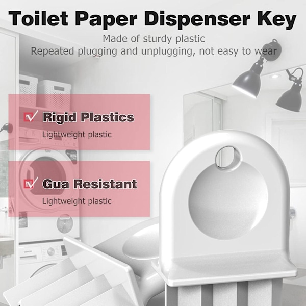 Paperipyyheannostelijan avain, yleisavain WC-paperiannostelijaan, yhteensopiva paperipyyhe- ja WC-paperiannostelijoiden kanssa, 100% uusi [Db] B