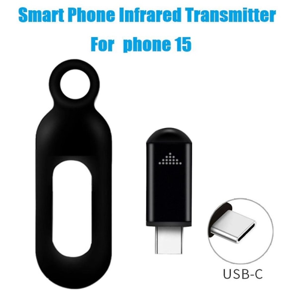 Trådløs Smart Phone Infrarød Sender IR Mini Fjernbetjening til 15/ Pro/Plus USB-C til TV A {DB} Black