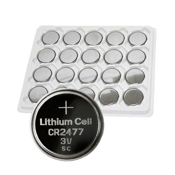 Pakke med 5 stk Højkapacitet Cr2477 Lithium Batteri 1000mah knapcelle Langtidsholdbar strømforsyning til ur fjernbetjening
