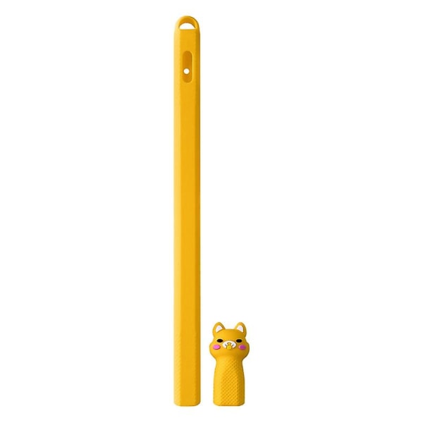 Tegneserie Myk Silikon Anti-dråpe Anti-tap Stylus Pen Beskyttende Deksel Etui Hylse For Apple Pencil 2 Jikaix Yellow