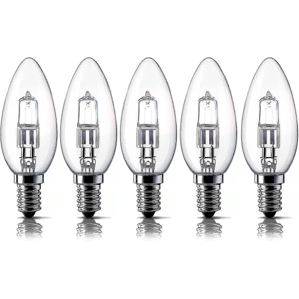 E14 28w halogenljuslampor, liten Edison skruvlampa (ses) 2700k varmvit dimbar paket med 5 db