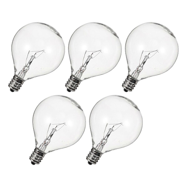 5 st E12 Doftvaxdiffuserlampa 25W Dimbar Globe Klar Glödlampa DB transparent color 7.00X5.00X5.00CM