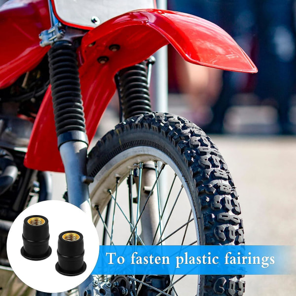 M5 Gummimutter 20 st Motorcykel Vindruta Mutter Vindruta Bult Gummi Mässing Metrisk