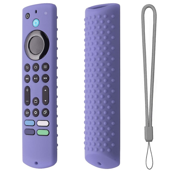 Silikoneetui til Fire Stick 4k 2023/fire 55\" 4serie 4k fjernbetjening beskyttende cover anti-slipping boks taske anti-snavs ærme [DB] Lavender gray