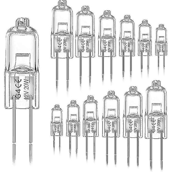 12-pakke G4 20W 12V 2800K 2-pins Halogen Lyspærer for Kjøkkenhette Kjøkken Stue Soverom - kryc [DB]