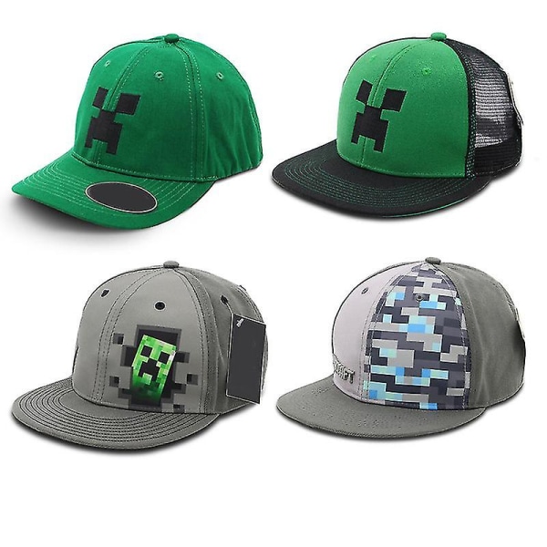 Minecraft Snapback Baseball Cap for Men and Women - Bomull Baseball Cap - Pustende Solhatt [dB} F