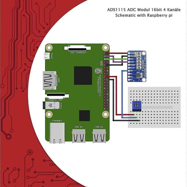 3 X Ads1115 Modul 16bit 4 Kanaler For Og For Raspberry [DB] Blue