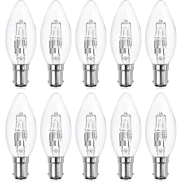10 kpl B15d Halogeeni Lamput, Himmennettävät 42w C35 Halogeeni Kynttilälamppu 42w B15d Eco Halogeeni Lamput B15d Kynttilä Lamput Pieni Bajonetti [Db]