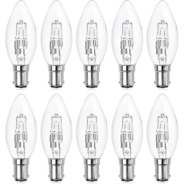10 Pak B15d Halogenpærer, Dæmpbar 42w C35 Halogen Lyspære 42w B15d Eco Halogenpærer B15d Lyspærer Lille Bajonet [Db]