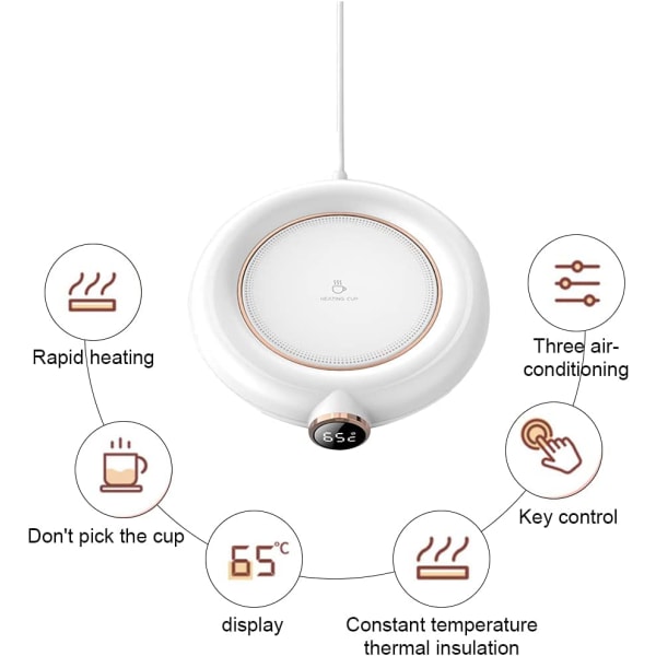 Kaffekoppsvärmare, automatisk avstängd USB -koppvärmare, elektrisk dryckesvärmare, te-dryckvärmare underlägg