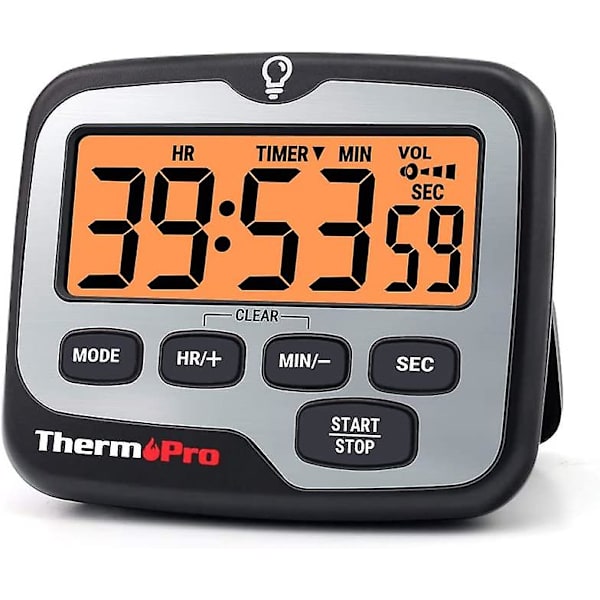Tm01 Kök Timer Digital Matlagningstimer Med Stor LCD-skärm Stora Siffror Alarmvolym Justerbar Timer Klocka Multifunktionell Bakgrundsbelyst Nedräkningstimer